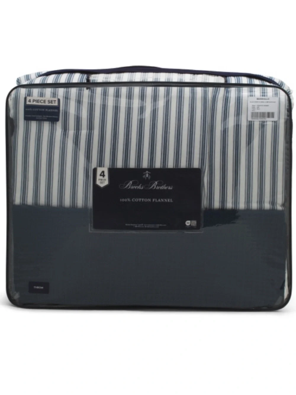 Brooks Brothers Navy & White Striped Cotton Comforter Set